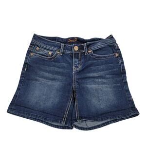 Seven7 Whiskering Lightly Distressed Embroidered Denim Jean Women's Shorts 4